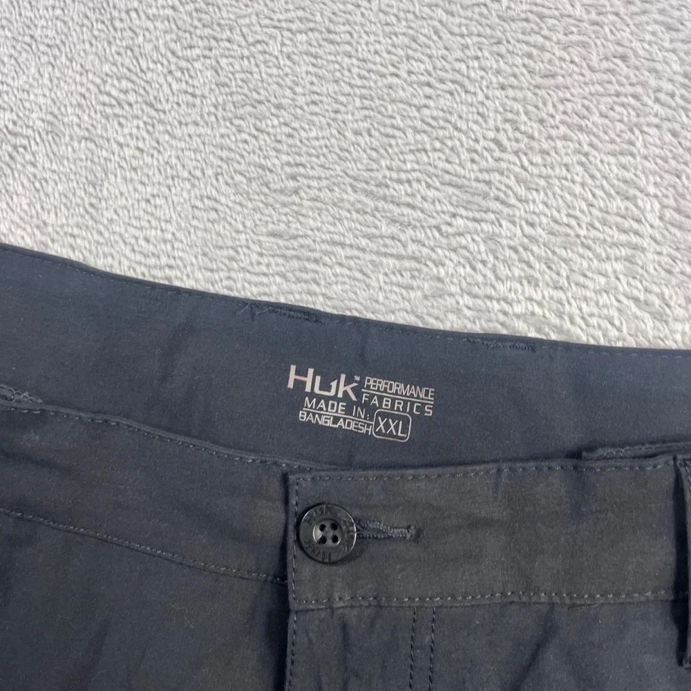 Huk Mens Black Performance Fishing Shorts Size XXL Quick Dry Cargo Pocket